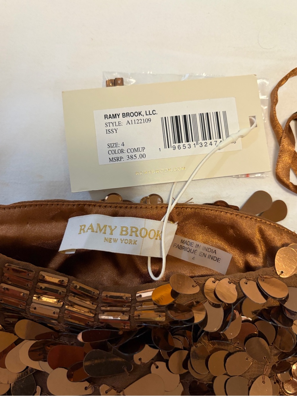 NWT Ramy Brook Bronze Sequin Cami Top